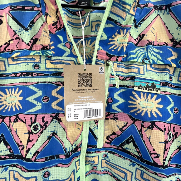Patagonia Women’s Houdini Stash Pullover Small High Hopes Geo NWT Lightweight - Picture 4 of 5
